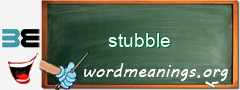 WordMeaning blackboard for stubble